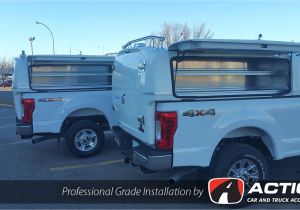 Kargo Master Service Body Ladder Rack Two fords Upfitted with Wild Series Spacekaps by Spacekap
