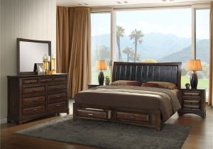 King Platform Bedroom Sets Broval Light Espresso Wood King Size Storage Bedroom Set King