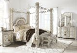 King Size Canopy Bedroom Sets Cassimore north Shore Pearl Silver Upholstered Poster Canopy Bedroom