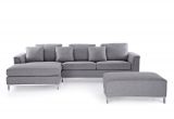L Sectional sofa Beliani Oslo Modern Sectional sofa with Ottoman Oslo Light Grey