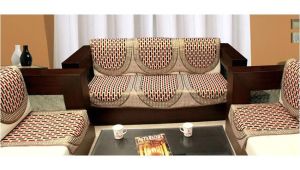 L Shaped sofa Covers Online India Blue Eyes 5 Seater Jacquard Set Of 6 sofa Cover Set Buy Blue Eyes