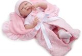 La Newborn 8 Piece Realistic Baby Doll Bathtub Set Jc toys Berenguer 15 5" La Newborn Doll with Bunting and