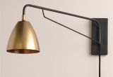 Lamps Plus Plug In Wall Sconces Crafted with A Pivoting Arm and Adjustable Antique Brass Shade
