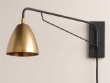 Lamps Plus Plug In Wall Sconces Crafted with A Pivoting Arm and Adjustable Antique Brass Shade