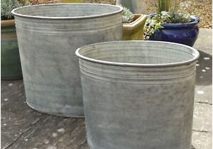 Large Garden Bathtubs Metal Oval Planters Galvanized Garden Plant Tub