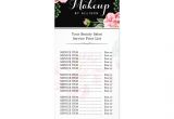 Large Rack Card Size Floral Makeup Artist Beauty Salon Girly Price List Rack Card