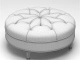 Large Round Ottoman Vintage Round Ottoman 3d