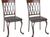 Leather and Metal Dining Chairs Homesullivan Holmes Brown Faux Leather Dining Chair Set Of 2