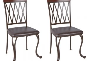 Leather and Metal Dining Chairs Homesullivan Holmes Brown Faux Leather Dining Chair Set Of 2