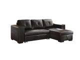 Leather Sectional sofa with Chaise Shop Acme Lloyd Sectional sofa with Sleeper In Black Faux Leather