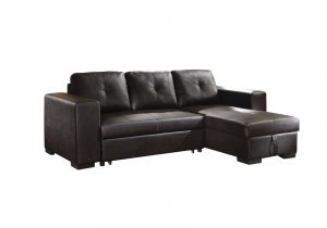 Leather Sectional sofa with Chaise Shop Acme Lloyd Sectional sofa with Sleeper In Black Faux Leather