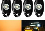 Led Driving Lights Automotive Amazon Com 4 Pods Led Rock Lights Kit Ampper Waterproof Underglow