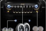 Led Fog Lights for Trucks Angle Eye Set 7 Inch Led Headlight with 4 Inch Led Fog Light Amber
