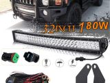 Led Light Bar Bumper Mounts Amazon Com Uni Filter Dot Approved 32inch 180w Curved Led Light Bar