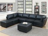 Left Facing Sectional sofa Venetian Worldwide 7 Piece Black Bonded Leatherette Modular