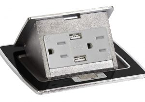 Lew Floor Receptacles Lew Electric Pufp Ct Bk 2usb Pop Up Counter top Plate with 15 Amp