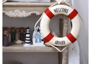 Lifesaver Ring Decoration New Welcome Aboard Foam Nautical Life Lifebuoy Ring Boat Wall