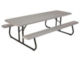 Lifetime Kids Picnic Table with Benches Tradewinds Park 8 Ft Brown Commercial Picnic Table Hd D111gs Br