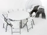 Lifetime White Plastic Chairs Lifetime Combo 4 5 Round Table and 32 18 5 Commercial Folding