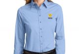 Light Blue button Up Shirt Womens Ladies Long Sleeve Easy Care Shirt All Products