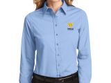 Light Blue button Up Shirt Womens Ladies Long Sleeve Easy Care Shirt All Products
