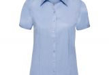 Light Blue button Up Shirt Womens Shirts Stretch tops Russell Europe