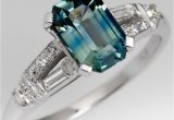 Light Blue Diamond Engagement Rings Shimmery Light Blue Green Sapphire Engagement Ring 1950s Mounting