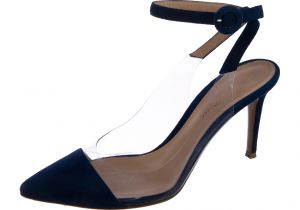 Light Blue Suede Heels Blue Suede Gianvito Rossi Pointed toe Pumps with Covered Heels and