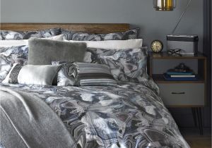 Light Down Comforter Marble Print Double Duvet Cover Light Grey Gifts for Her Ted