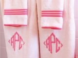 Light Pink Bath towels Diamond Monogrammed Newport Bath towels In Pink College