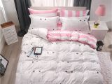Light Pink Comforter Twin Amazon Com Ludan 3 Pieces Cat Kids Bedding Duvet Cover Set