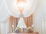 Light Pink Table Cloth Gorgeous Pipe and Drape Backdrop to A Half Moon Sweetheart Table In
