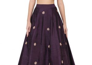 Light Purple Crop top Purple Collared Off Shoulder Crop top and Skirt Indianfashion