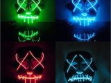Light Up Masks for Raves 1 Pcs El Wire Mask Light Up Neon Skull Led Mask for Halloween Party