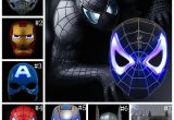 Light Up Masks for Raves Led Captain America Masks 8 Styles Glowing Lighting Spiderman Hero