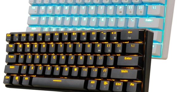 Light Up Wireless Keyboard New 61 Keys Rk61 Bluetooth Wireless White Led Backlit Ergonomic