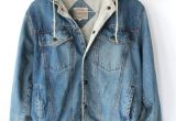 Light Wash Denim Jacket Mens Vintage 80s Mens Denim Hoodie Jacket Sporty Spring Cotton Jacket