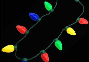 Lighted Christmas Necklace 10 Light Led Multi Color Holiday Big Bulb Flashing Necklace 702325
