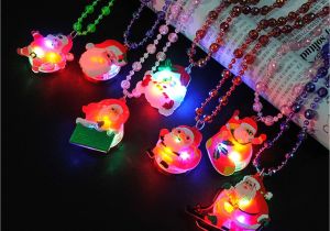 Lighted Christmas Necklace Glow Up Flashing Led Necklace for Christmas Kids Colorful Beads