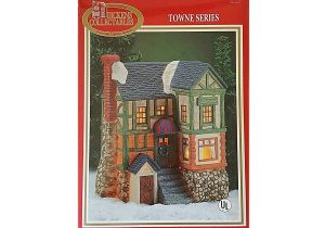 Lighted House Number Sign 1996 Dickens Collectibles towne Series Porcelain Lighted House 293