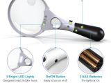 Lighted Magnifying Glass Walmart Magnipros 3 Ultra Bright Led Lights 3x 4 5x 25x Power Handheld