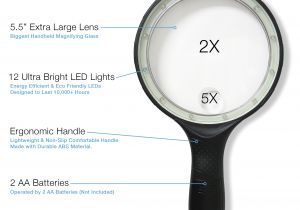 Lighted Magnifying Glass Walmart Magnipros 5 5 Jumbo Handheld Magnifying Glass with 12 Bright Led