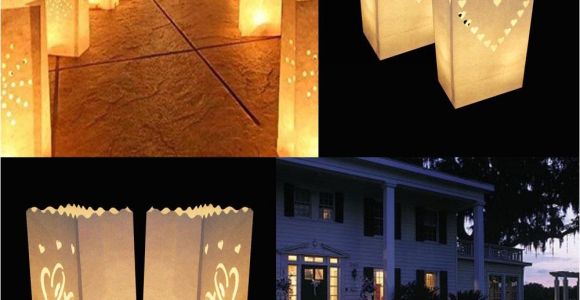 Lighted Paper Lanterns 25cm White Paper Lantern Candle Bag for Led Light Lampion Heart for