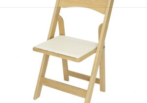 Lightweight Heavy Duty Beach Chairs Classic Series Natural Wood Folding Chair with Ivory Vinyl Padded