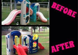 Little Tikes Bright N Bold Table and Chair Set Repaint Little Tikes Play Set before and after I Used Krylon Fusion