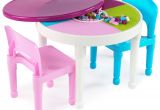 Little Tikes Table and Chair Set Primary Kids 2 In 1 Plastic Activity Table 2 Chairs Set White Bright