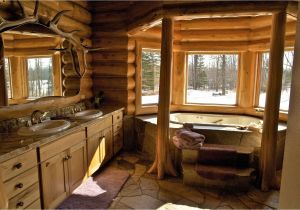 Log Home Bathroom Design Ideas Love the Logs Framing the Tub to Close