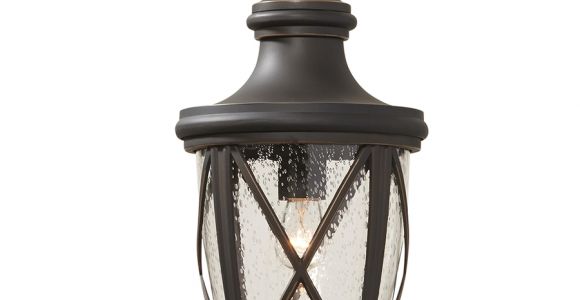 Lowes Outdoor Hanging Lamps Shop Allen Roth Castine Rubbed Bronze Traditional Seeded Glass