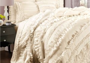 Lush Decor Belle 4 Piece Comforter Set King White Add New Life to Your Bedroom with This Flirty Feminine Four Piece