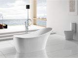 Luxury soaking Bathtubs 63" Modern Bathroom White Acrylic Luxury Bathtub W